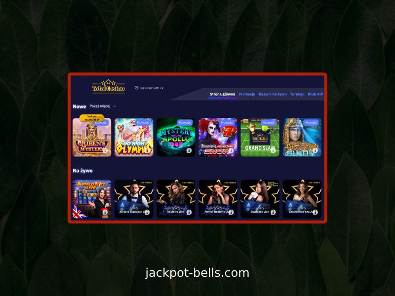 Bonusy Total Casino dla Jackpot Bells